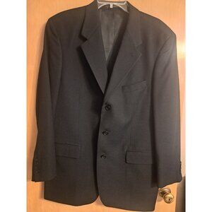 Jean Paul Germain Mens Wool Blazer Size 42R Black Classic Single Breasted Jacket
